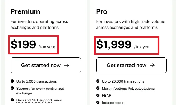 Tokentax plans